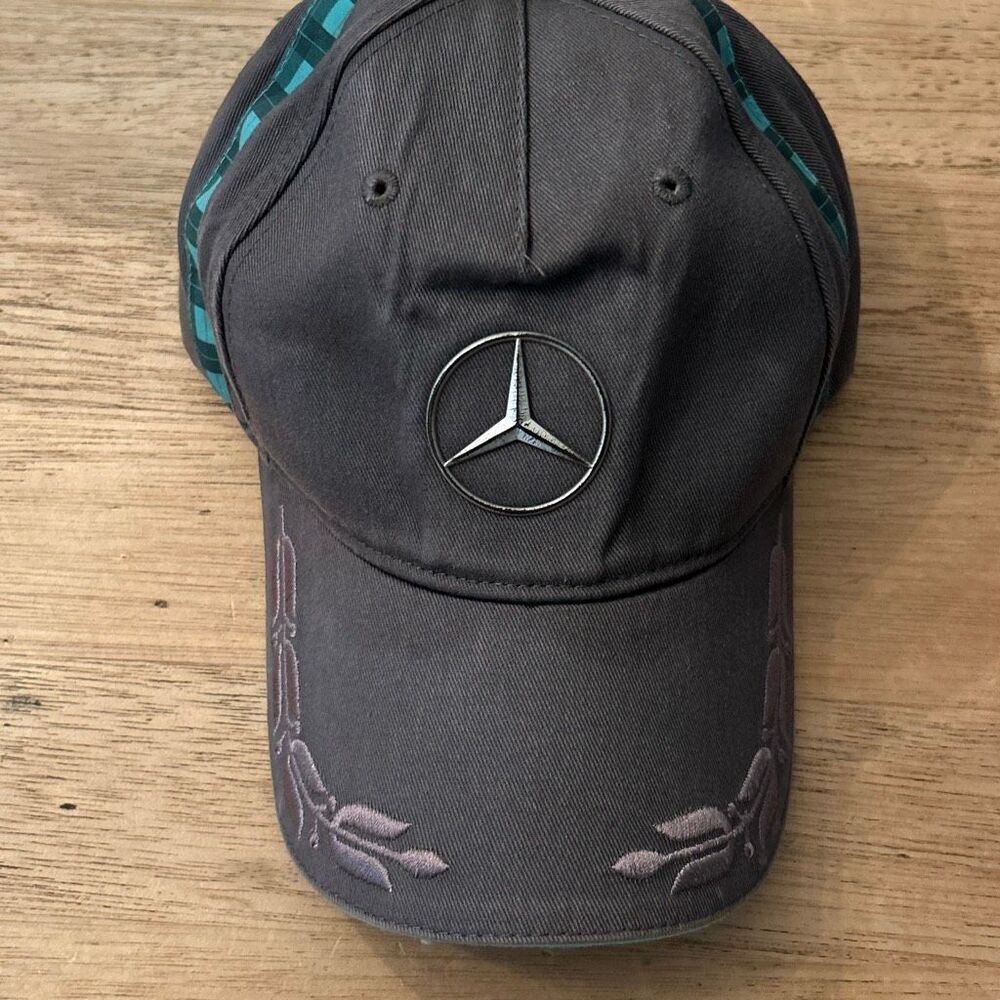 Mercedes gray embroidered detail heritage  baseball cap